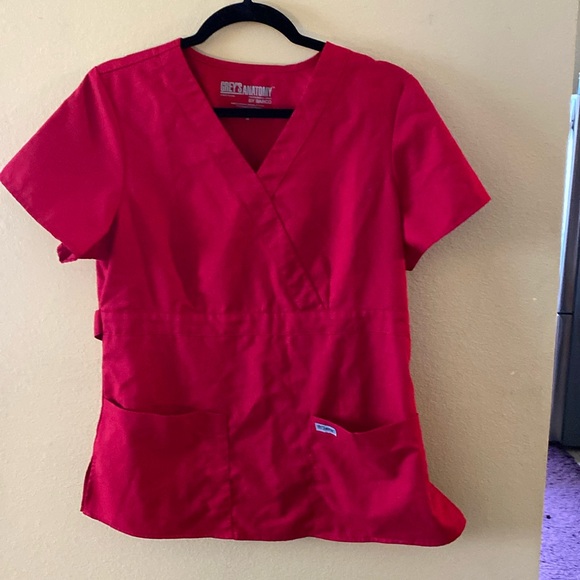 Red Scrub Top - Picture 1 of 5